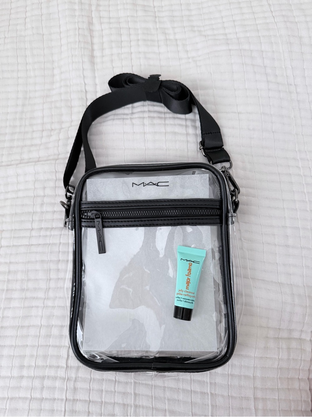 MAC Cosmetics Clear Black Crossbody Bag